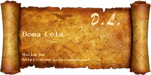 Doma Lola névjegykártya